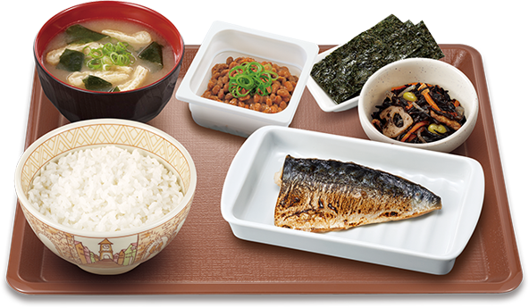 納豆塩さば朝食