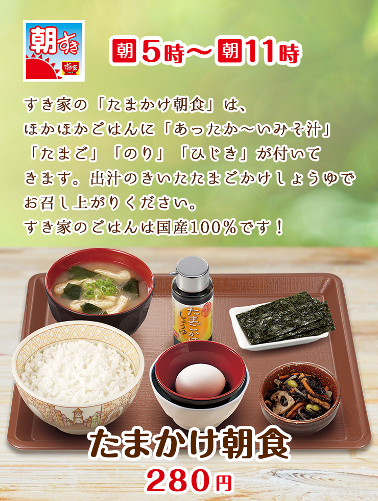 すき家で朝ごはん すき家