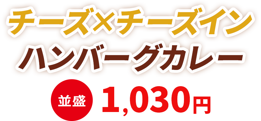 チーズ×チーズインハンバーグカレー 並盛1,030円