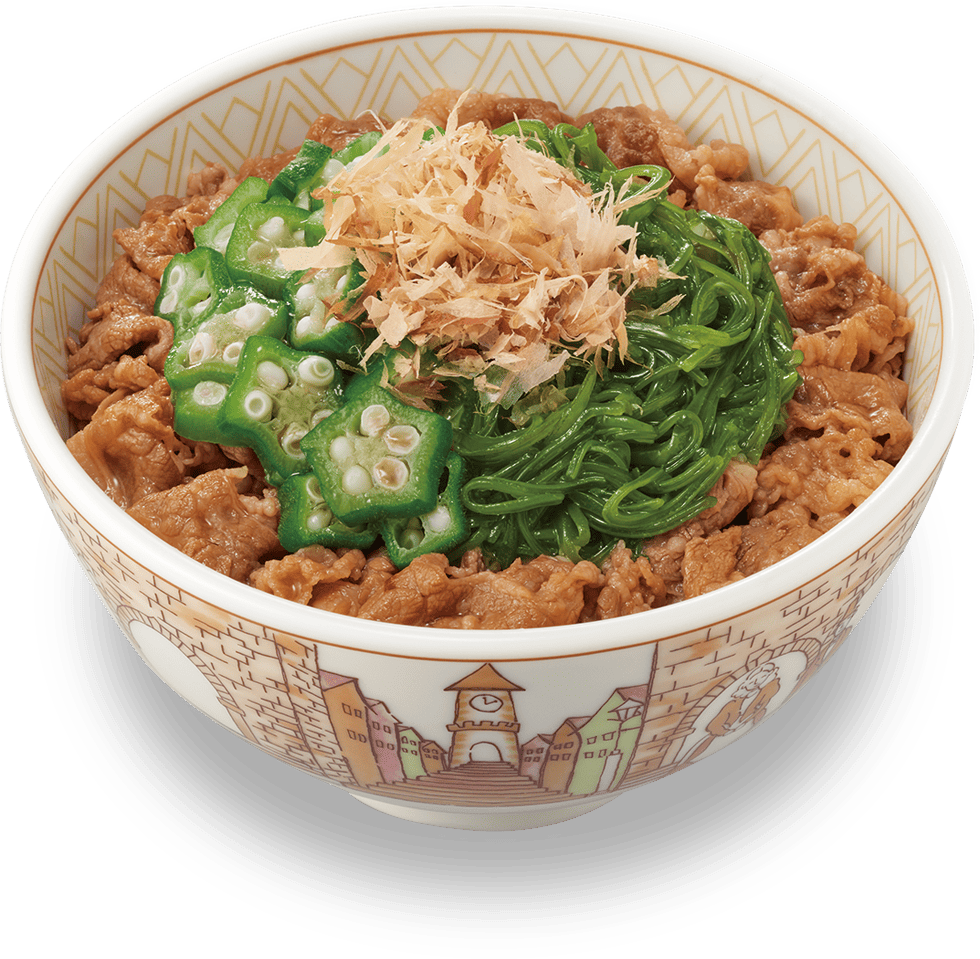 めかぶオクラ牛丼
