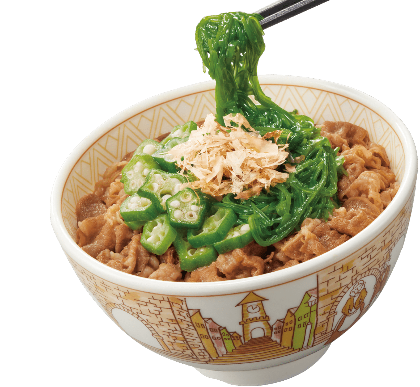 めかぶオクラ牛丼