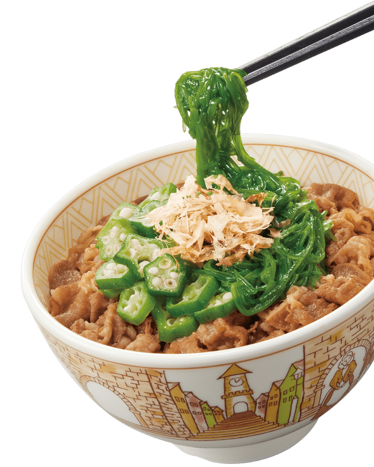 めかぶオクラ牛丼