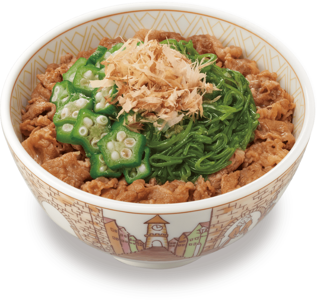 めかぶオクラ牛丼