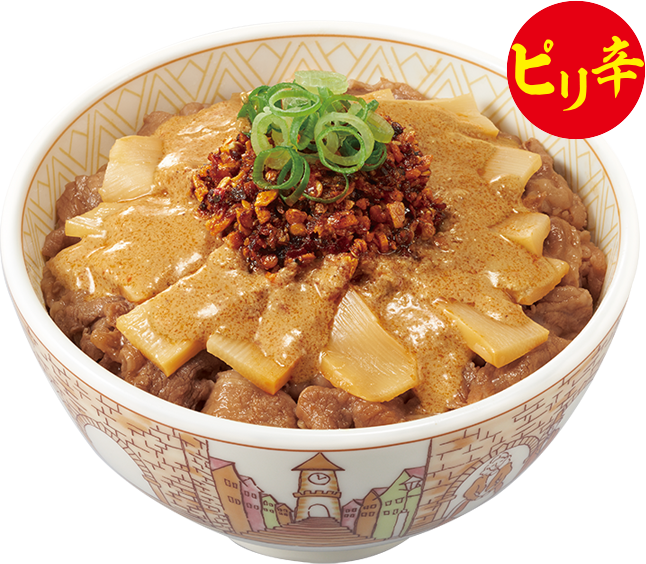ピリ辛ゴマだれ食べラー・メンマ牛丼
