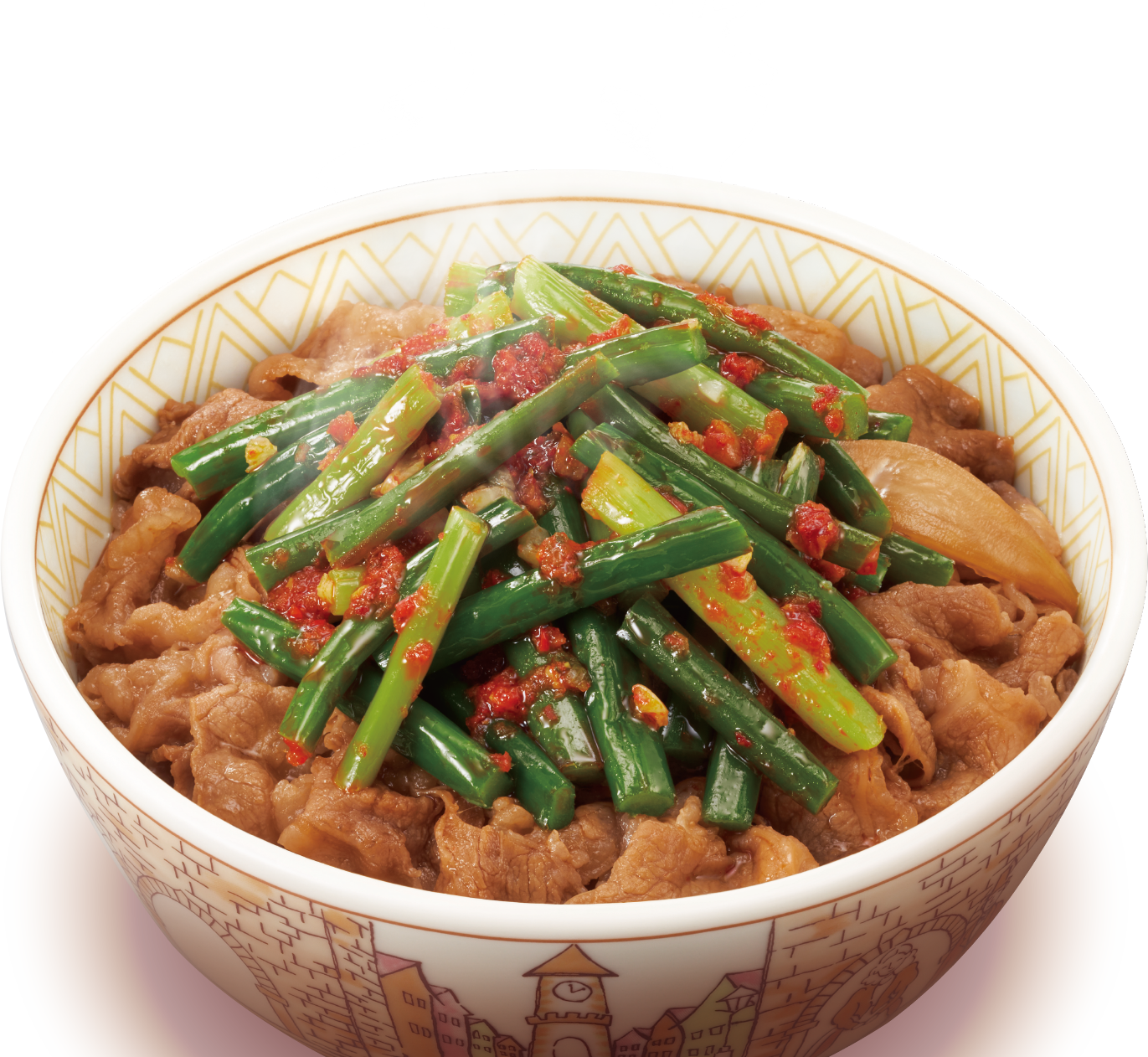 ニンニクの芽牛丼
