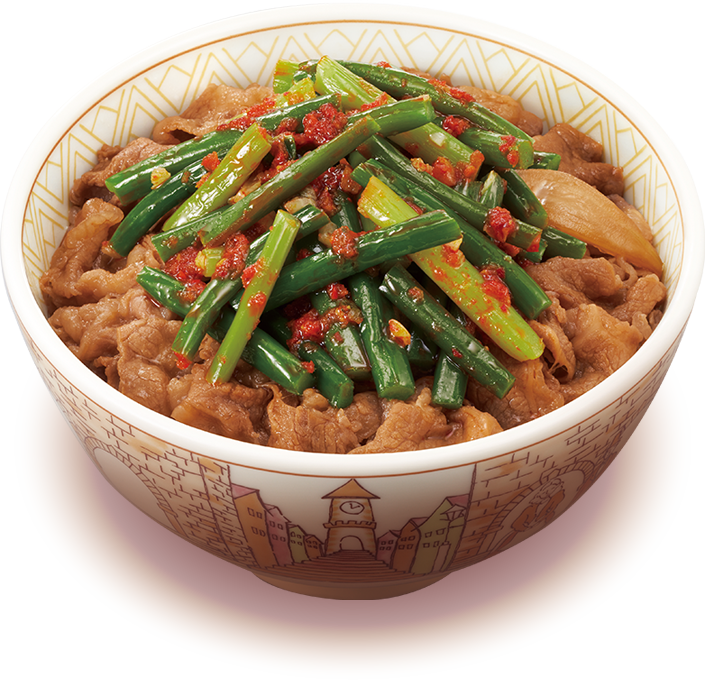 ニンニクの芽牛丼
