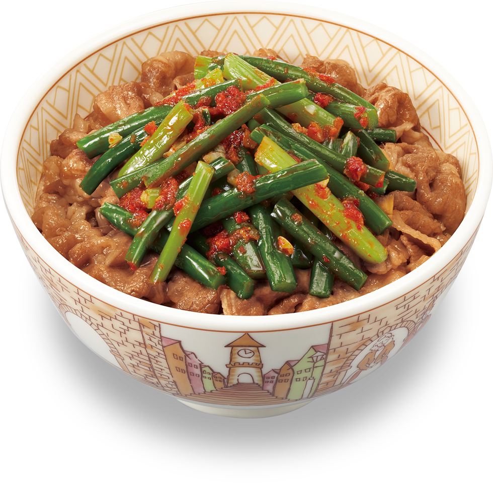 にんにくの芽牛丼
