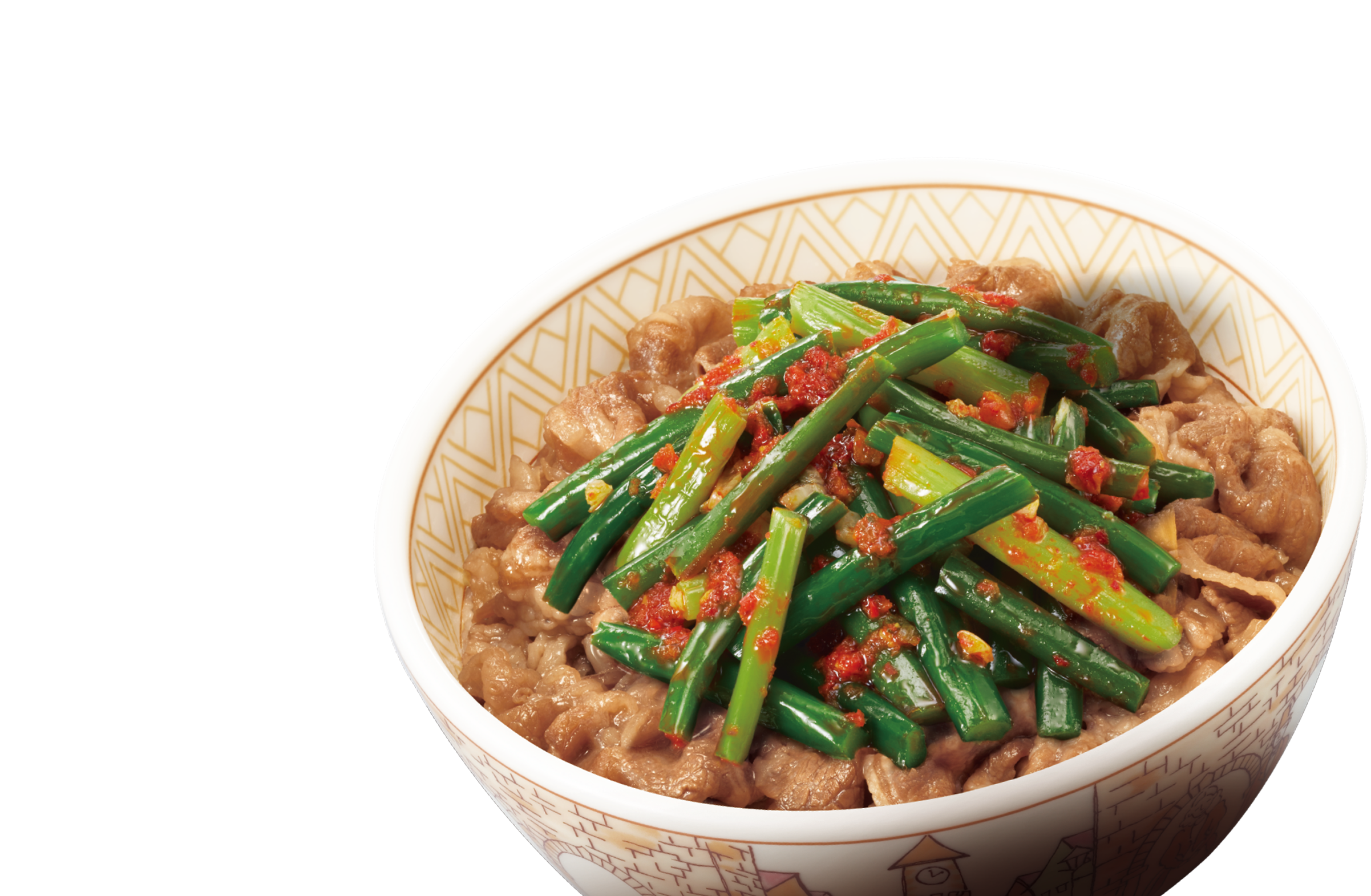 にんにくの芽牛丼