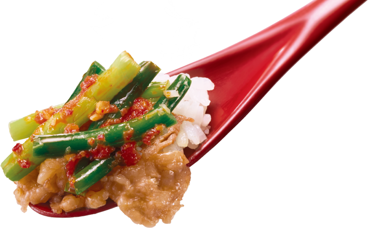 にんにくの芽牛丼 スプーン