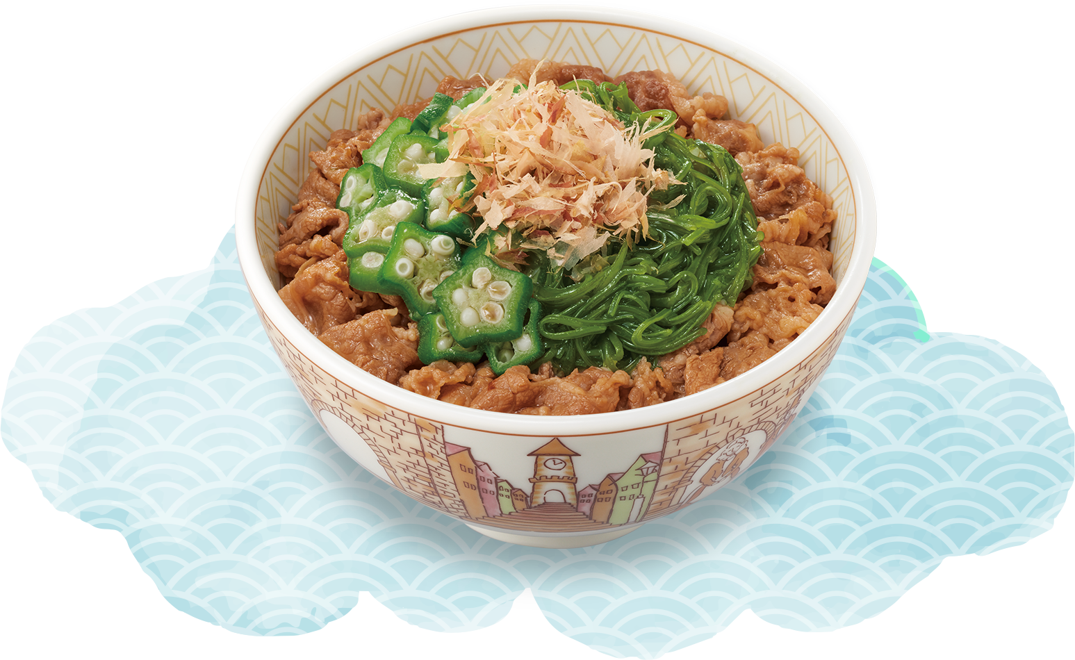 めかぶオクラ牛丼