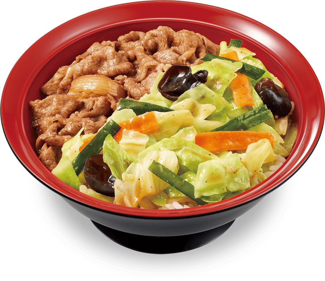 シャキうま塩野菜牛丼