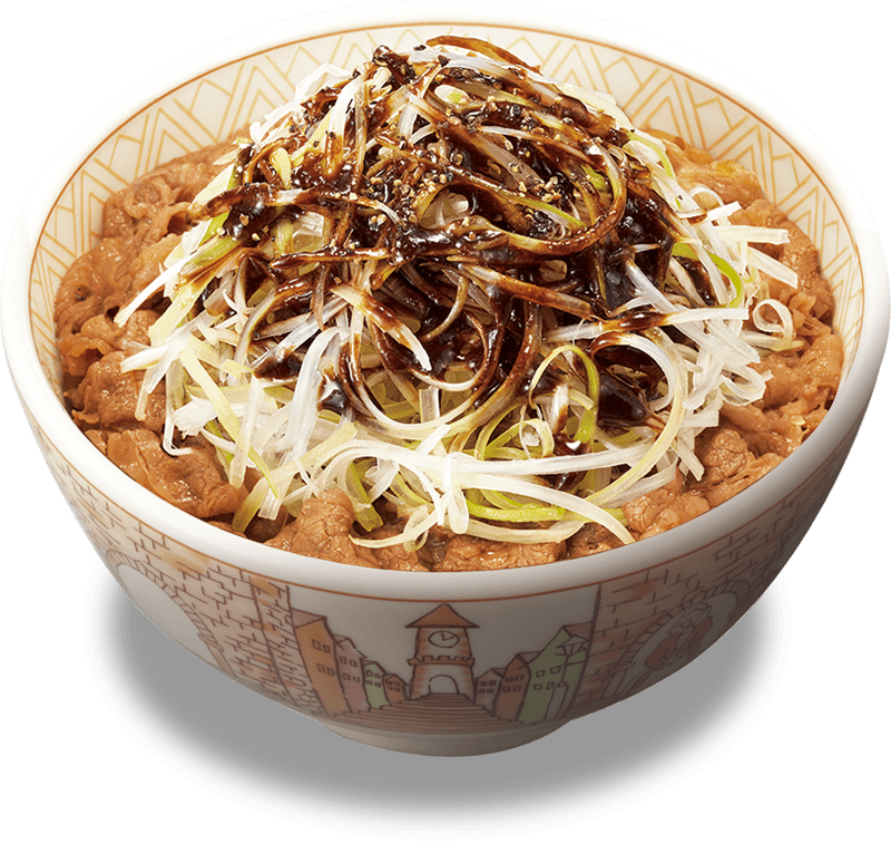 黒だれ白髪ねぎ牛丼