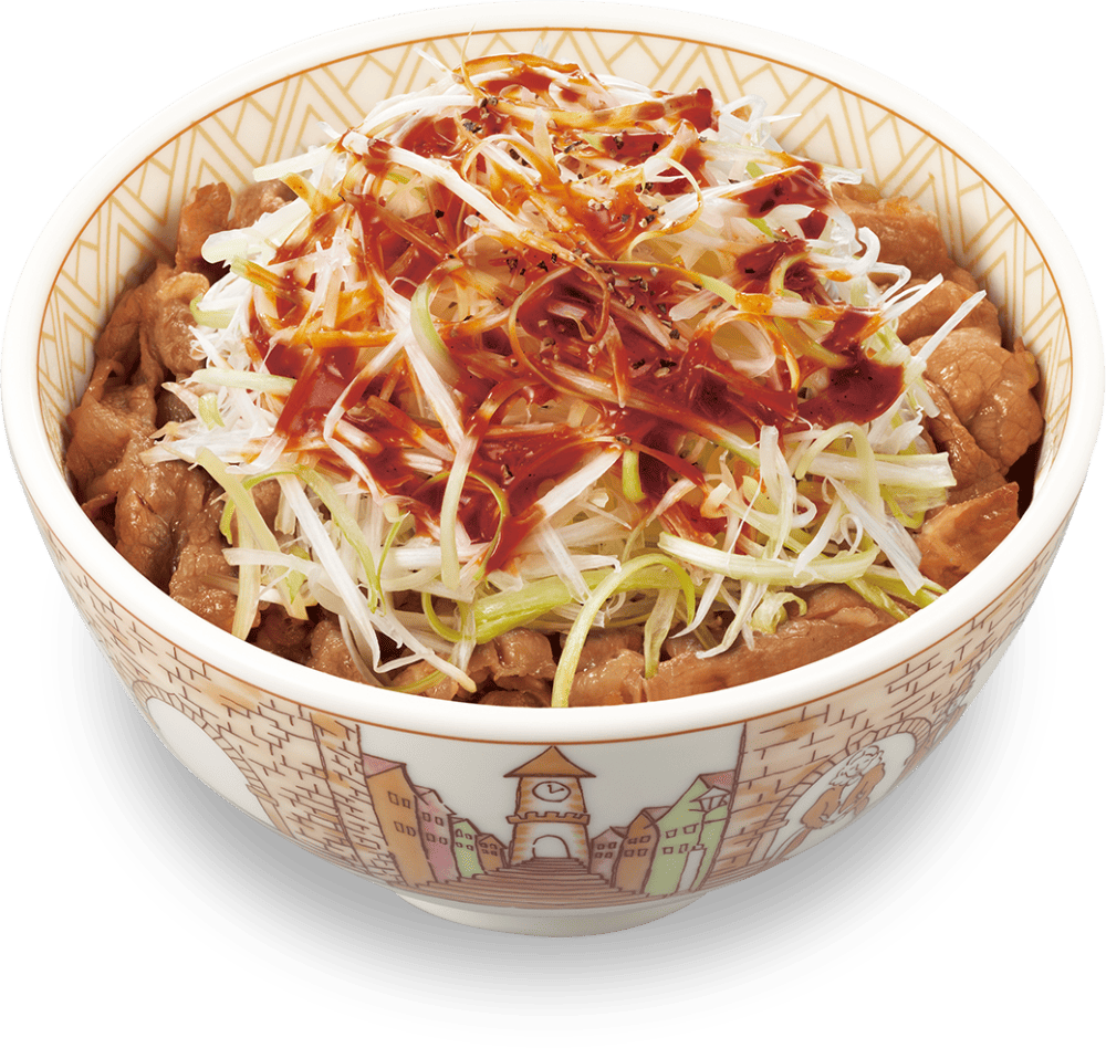赤だれ白髪ねぎ牛丼