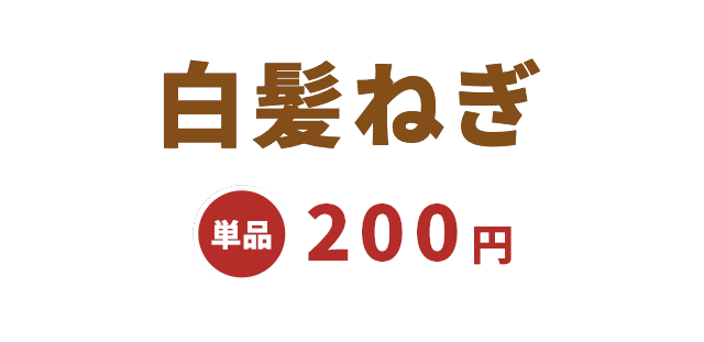 にんにく白髪ねぎ 単品200円