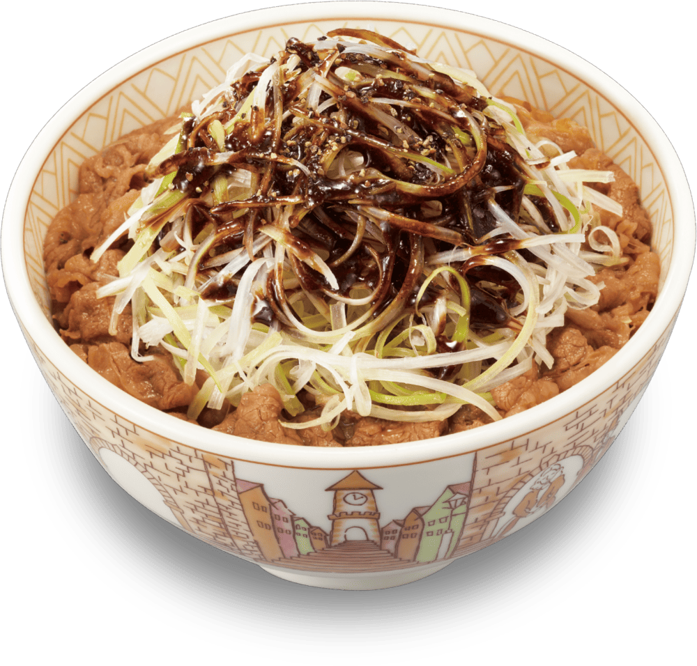黒だれ白髪ねぎ牛丼