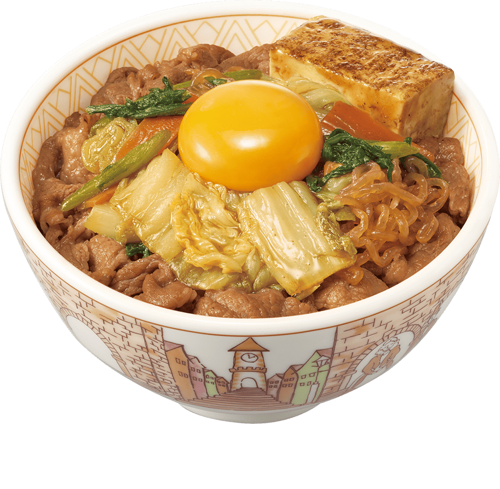 月見すきやき牛丼