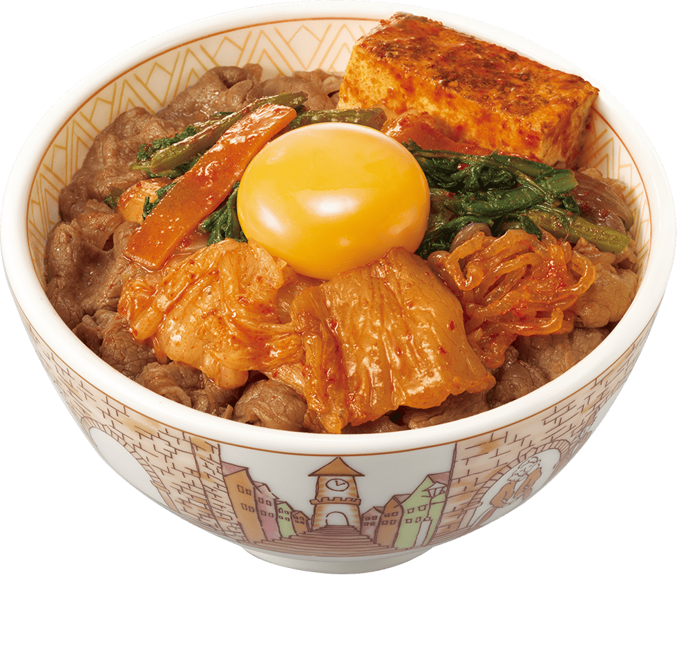 月見辛旨すきやき牛丼