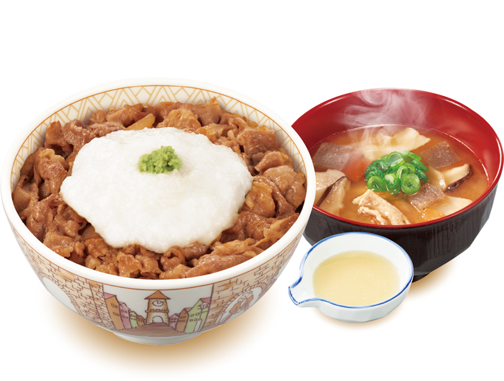 わさび山かけ牛丼塩麹とん汁セット
